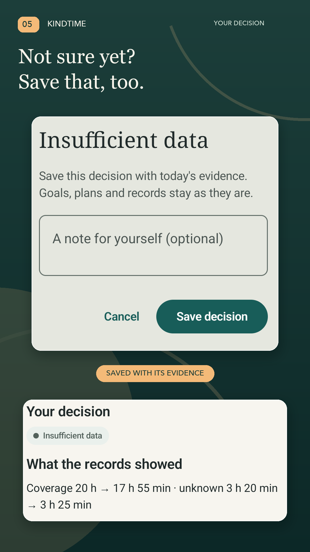 Compare weeks and save a decision